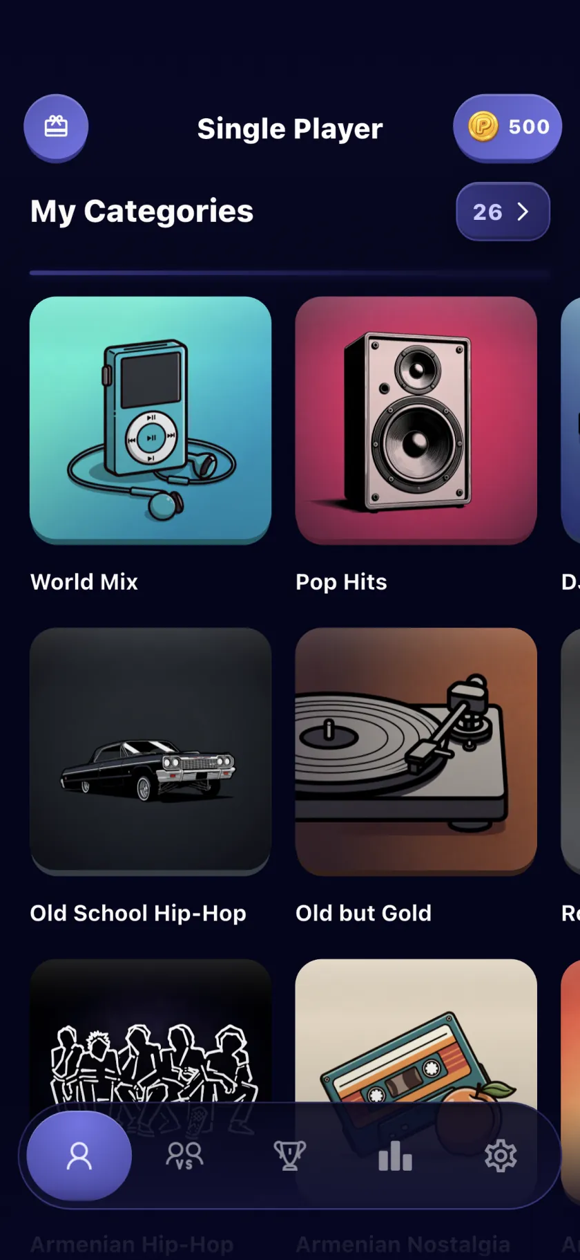 Panic Singer app interface